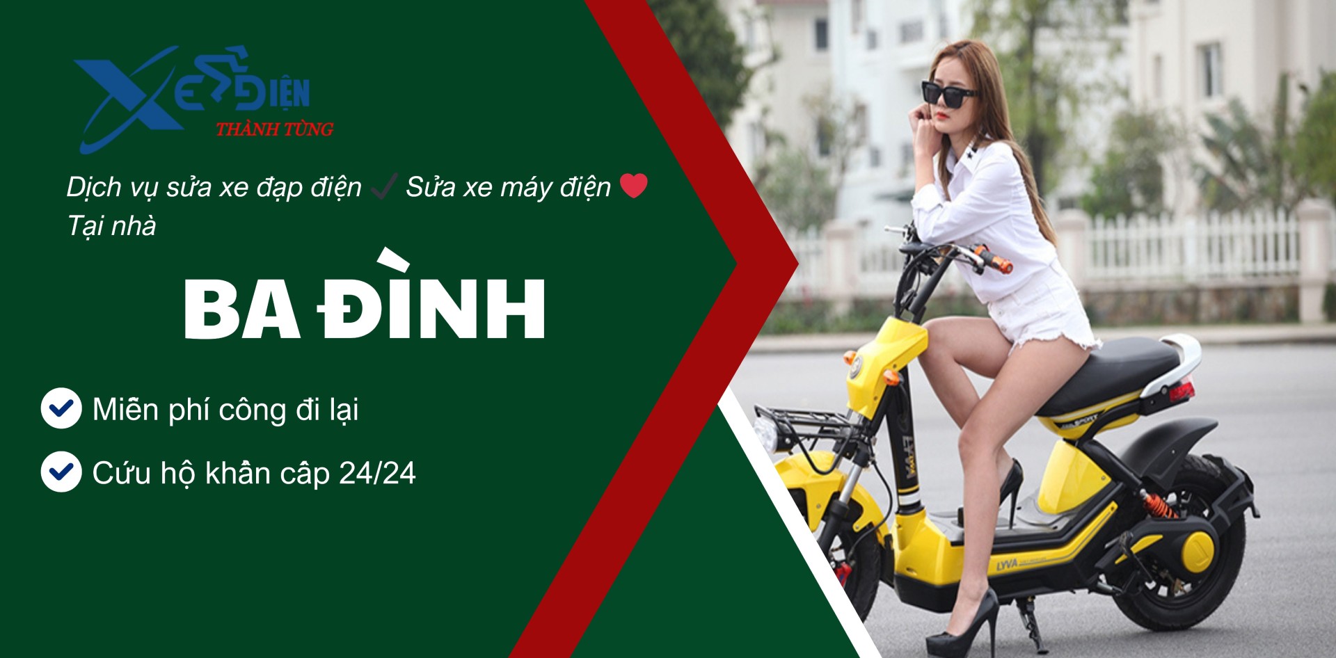 Sửa xe đạp điện tại nhà ở quận Ba Đình, sửa xe máy điện