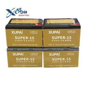 Bộ 4 bình ắc quy xe đạp điện xupai chính hãng