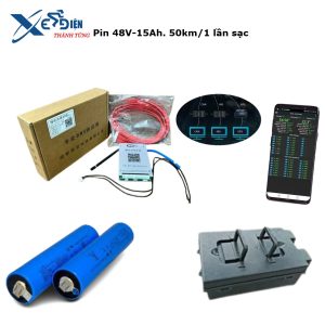 Xe điện Thành Tùng sử dụng lõi pin EVE loại A cao cấp nhất hãng EVE và mạch BMS JK có quản lý trên điện thoại di động