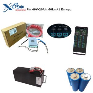 Xe điện Thành Tùng sử dụng lõi pin 20ah loại A cao cấp nhất của hãng EVE và kết hợp mạch BMS JK thông minh. có cân bằng chủ động, có quản lý trên app điện thoại