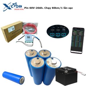 Xe Điện Thành Tùng sử dụng pin LFP chính hãng EVE loại A cap cấp nhất và sử dụng mạch BMS JK có cân bằng chủ động và kết nối qua điện thoại di động.